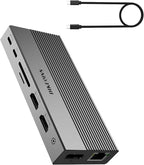 13-in-1 USB C Docking Station: Triple 4K Display, 100W Power Delivery, 5Gbps by DIKEQINN