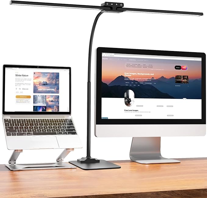 EppieBasic Led Desk Lamp, 24W 31.5IN Architect Double Head Desk Lamps by EppieBasic