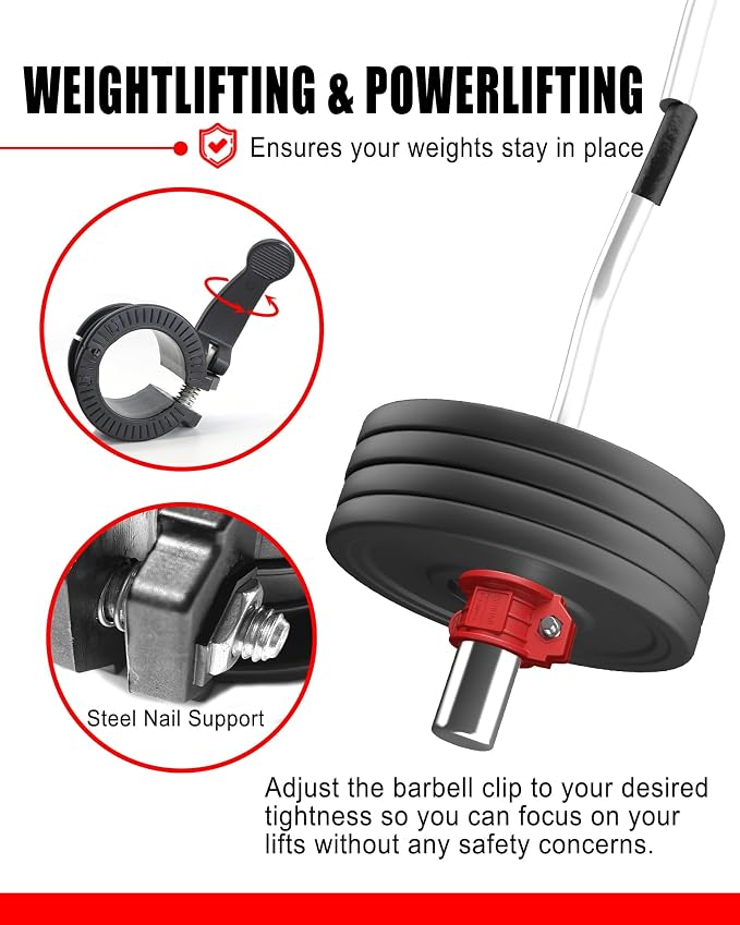 Olympic Barbell Clamps 2 inch Adjustable Barbell Clips Quick Release Pair of - Image 4