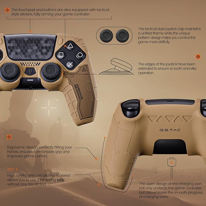 GeekShare G.S.TAC Tactical PS5 Controller Skin Set: Non-Slip Silicone Cover - Image 3