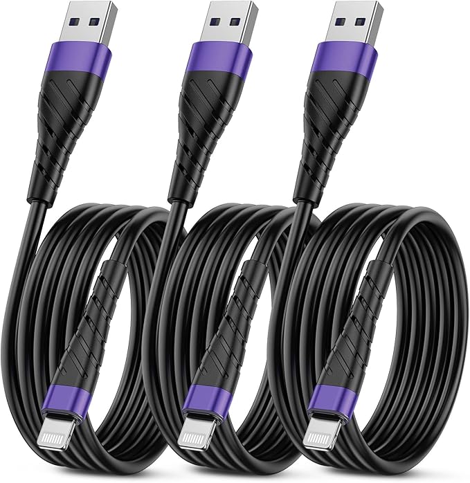 OIITH MFi Certified for iPhone Charger Cable 6Ft, 3 Pack Long for Lightning by OIITH