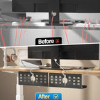 2 Pack Cable Management Under Desk Black, Cinati 32" Large Cable Management Tray - Image 5