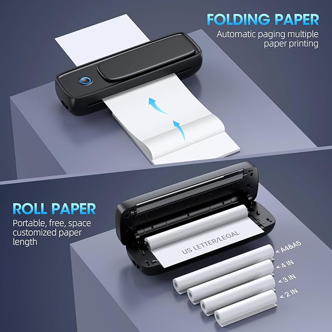 Portable Printer Wireless for Travel，Bluetooth Thermal Printer Support 8.5" X - Image 4
