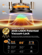 LISEN Suction Cup Phone Mount, Vacuum Magnetic Phone Holder, 360° Adjustable - Image 8