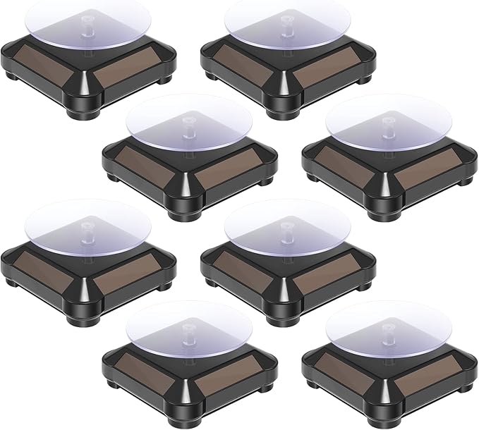 Xuhal 8 Pcs Solar Rotating Stand Turntable Battery Powered Double Use Solar by Xuhal