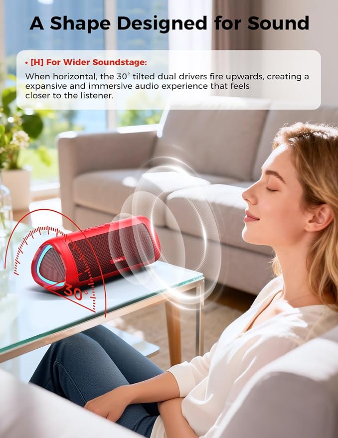 Bluetooth Speaker, 20W HD Sound, Portable Wireless, IPX5 Waterproof, - Image 8