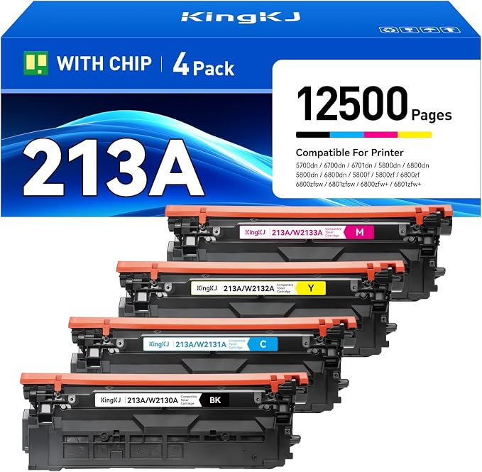 213A Toner Cartridge 4-Pack Set by KingKJInkToner