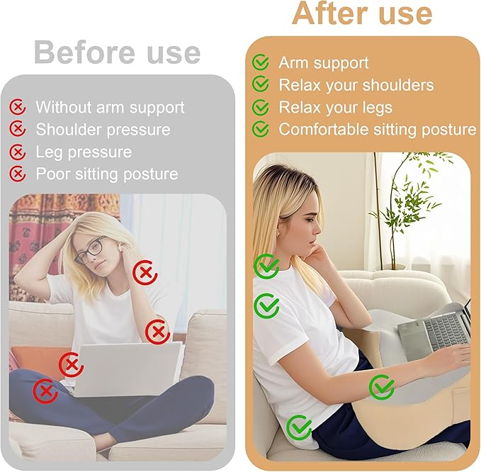 XWZO Laptop Lap Desk with Cushion, Ergonomic Wrist Rest Home Office Laptop Desk - Image 4