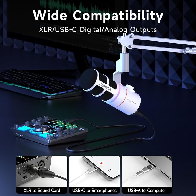 EJoy D10 PRO USB Wireless Gaming Microphone – Boom Arm Mic - Image 3