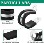 30PCS Cable Clamps Assortment Kit, 7 Sizes—1/8" 3/16" 1/4" 5/16" 3/8" 1/2" 3/4" - Image 4