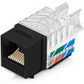 Everest 45° Angled RJ45 Cat6 Keystone Jacks 20-Pack in Black by EverestMediaSolutions