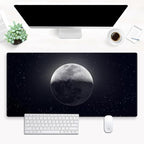 Moon Mouse Pad Sci-fi Galaxy Desk Mat Extended XL Large Gaming Mousepad Dark by Cindasun