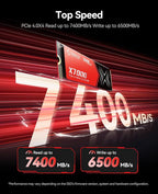 ORICO X7000 2TB NVMe SSD for Gaming, 7400MB/s Read Speed, 17μs Response Time - Image 3
