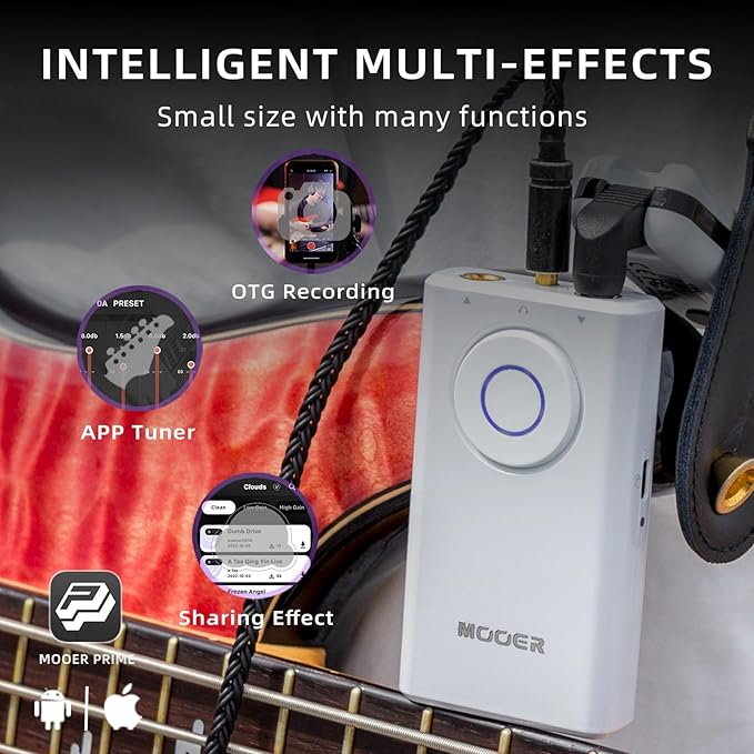 MOOER Prime P1 Multi-Effects Processor Headphone Amp, Bass Guitar Pedals - Image 3