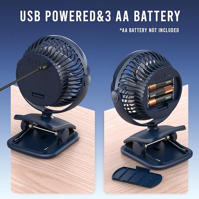 Shinebella AA Battery Powered Clip on Fan - Image 2