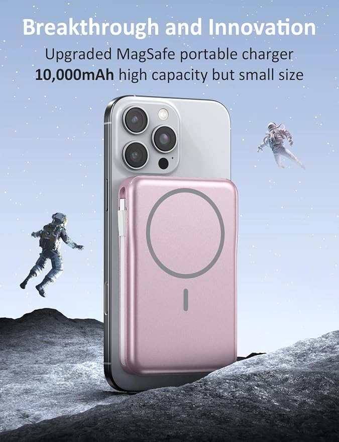 Magnetic Portable Charger, 10000mAh Power Bank, 5 in 1 Portable Charger - Image 3