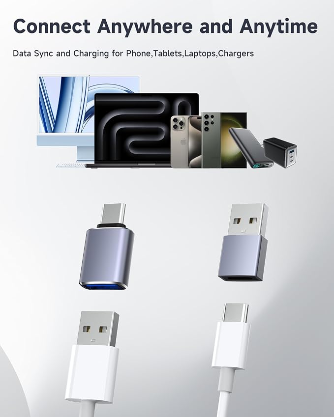 LERTOSN 4 Pack USB to USB C Adapter, USB 3.0 & USB C to USB A Adapter, OTG - Image 6