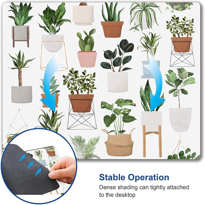 Mouse Pad, Pot Plant Mouse Pad, Mouse Mat Waterproof Non-Slip Rubber Base - Image 3