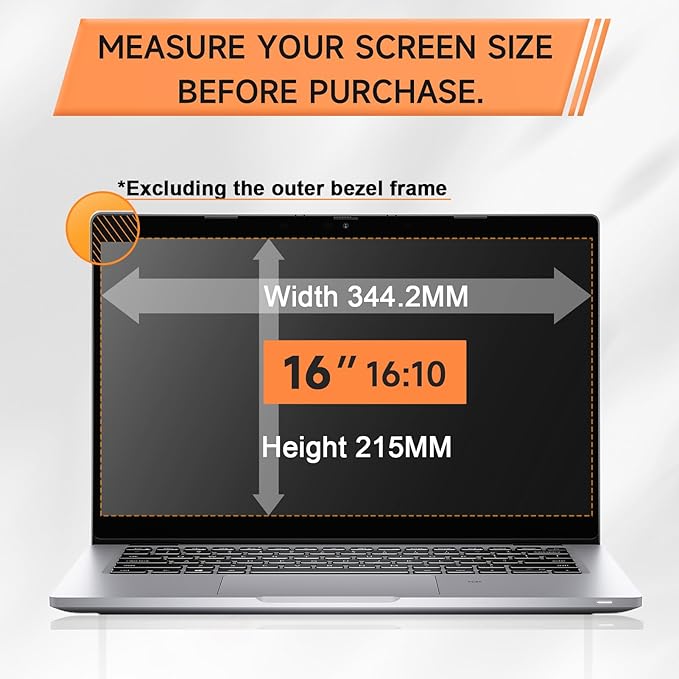 Nano Laptop Privacy Screen 16 Inch 16:10, No Glue Computer Monitor Privacy - Image 5