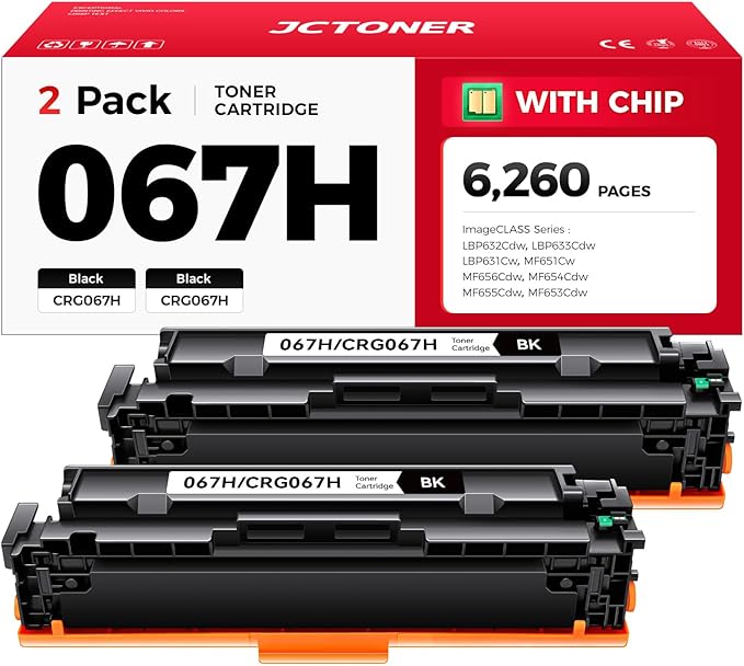 067H 067 Toner Cartridge Set MF656Cdw MF654Cdw High Capacity by JCTONER