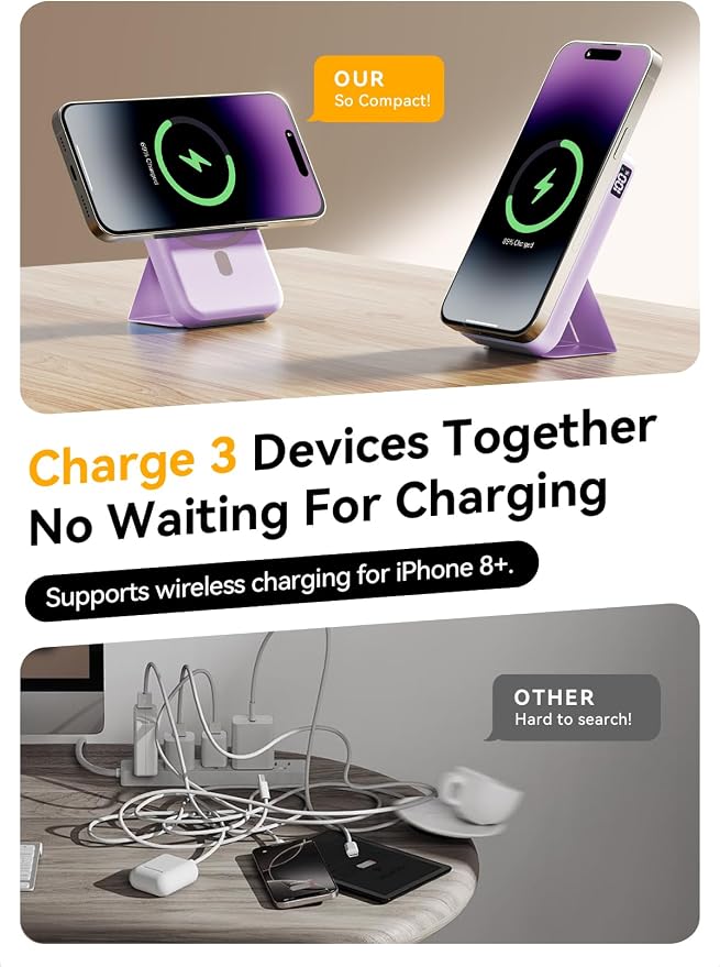 Magnetic Power Bank, 10000mAh Wireless Portable Charger - Image 5