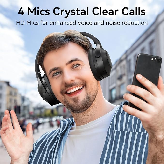 EarFun Wave Life Hybrid Active Noise Cancelling Headphones, Wireless Over Ear - Image 4
