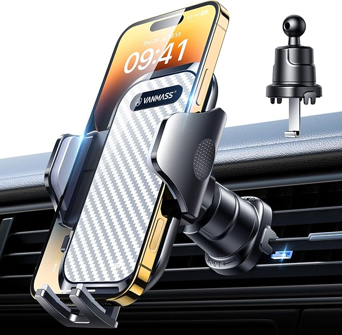 VANMASS Car Phone Holder Mount 2025 Upgraded Car Vent Phone Mount Clip by VANMASS