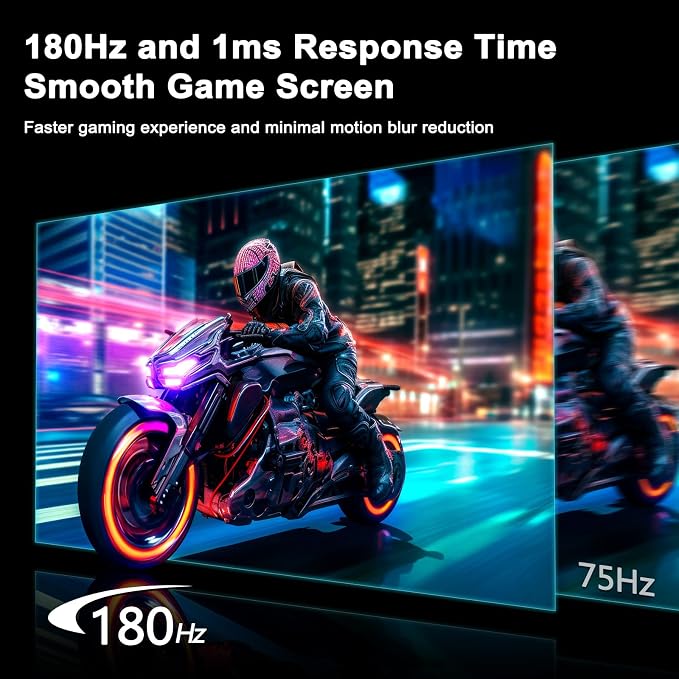 SANSUI 27 Inch WQHD 2560 x 1440 IPS Gaming Monitor, 180Hz 1ms Computer Monitor - Image 2