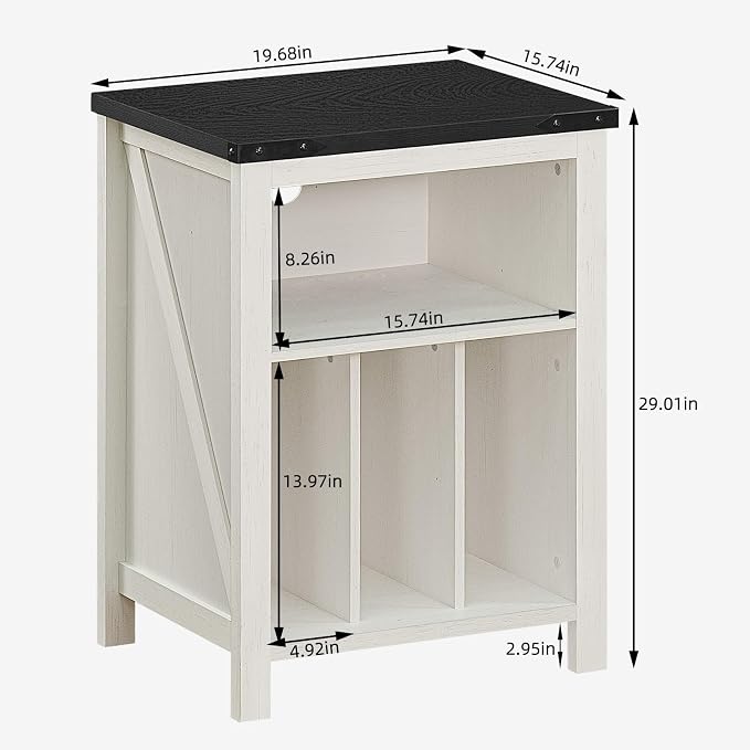 Record Player Stand with Vinyl Record Storage, Large Wood Turntable Stand - Image 3