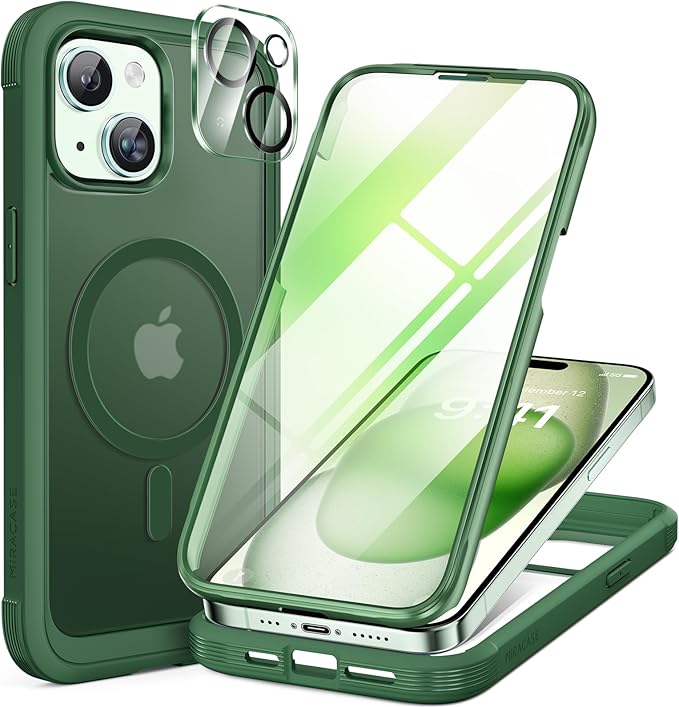 Miracase Glass Series for iPhone 15 Case Full-Body Magnetic Case by Miracase