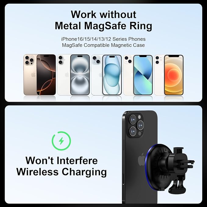 15W Magnetic Car Mount Wireless Charger - Image 7