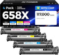 658X Toner Cartridge Set 4-Pack High Yield Replacement by JCTONER