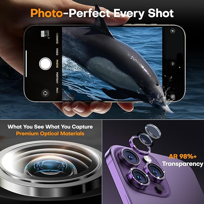 Camera Lens Protector for iPhone 16 Pro Max/16 Pro/15 Pro Max/15 Pro/14 Pro - Image 4