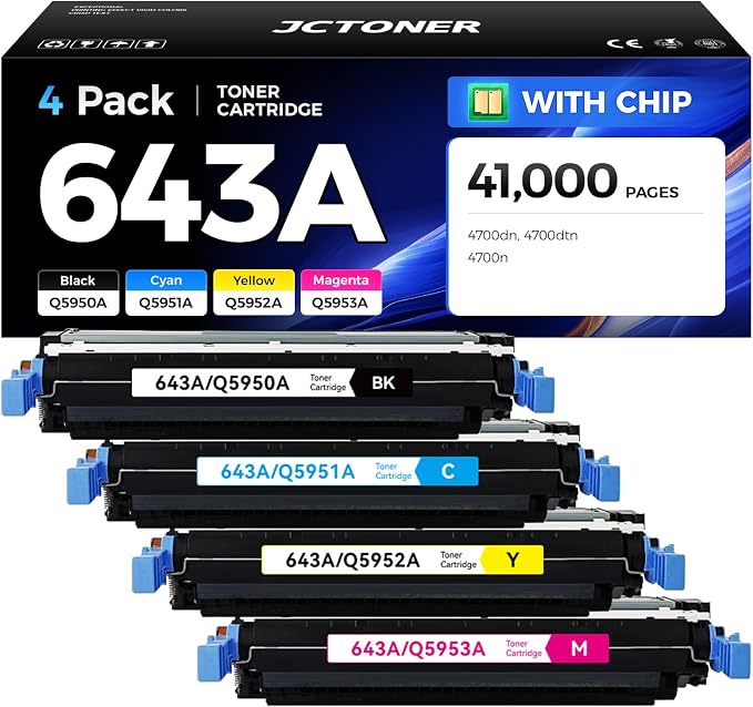 643A Toner Cartridge Set 4-Pack by JCTONER