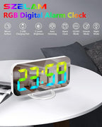 SZELAM Digital Alarm Clock, LED RGB Colorful Clocks, - Image 2