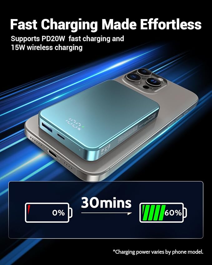 for Magsafe Portable Charger, Aluminum Alloy Small 10000mAh 20W PD Magnetic - Image 4