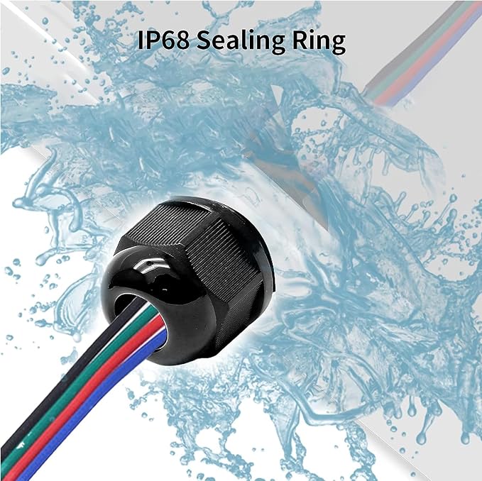 20 Pcs 1/4" NPT Nylon Cable Glands, IP68 Waterproof Adjustable Cord Grip Cable - Image 4
