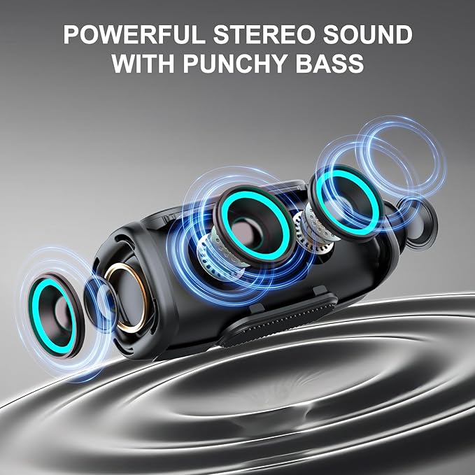 Bluetooth Speaker 60W, 36H Playtime BT5.4 Portable Wireless Speaker - Image 2