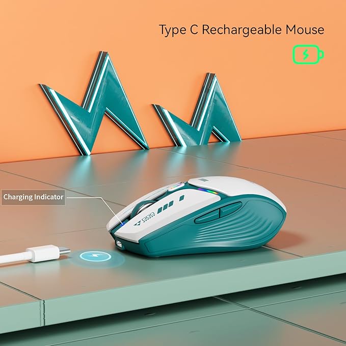 Uciefy V19 Wireless Mouse, 2.4GHz Rechargeable Mouse LED - Image 3