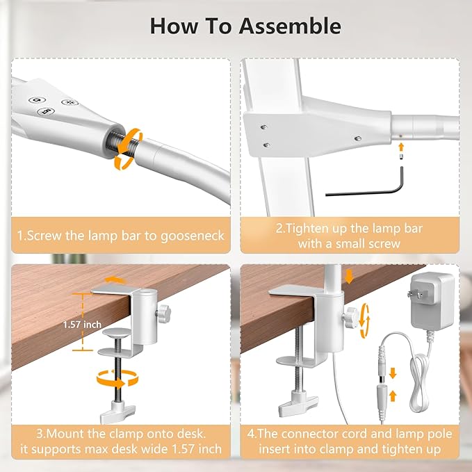 EppieBasic LED Double Head Architect Lamps, Extra Bright Workbench Office - Image 6