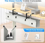 Under Desk Cable Management Tray, 40-inch No-Drill Cord Organizer - Image 3