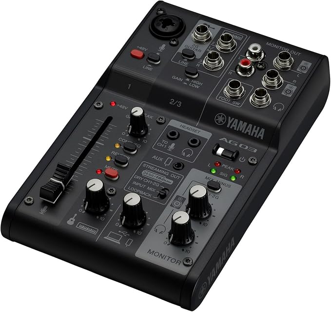 Yamaha AG03MK2 Black 6-Channel Live Streaming Loopback Mixer/USB Interface - Image 2