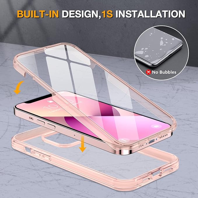 Miracase Glass iPhone 13 Case 6.1 inch, 2023 Upgrade Full-Body Clear Bumper Case - Image 3