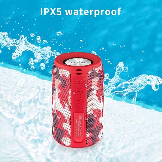 MusiBaby Bluetooth Speaker Wireless Portable, IPX5 Waterproof Bluetooth Speakers - Image 6