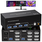 8K Displayport KVM Switch 3 Monitors 2 Computers 4K 120Hz DP KVM Switches by ATLAHET