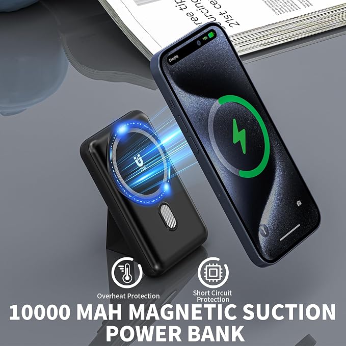 Magnetic Power Bank 10000mAh, Wireless Portable Charger - Image 3