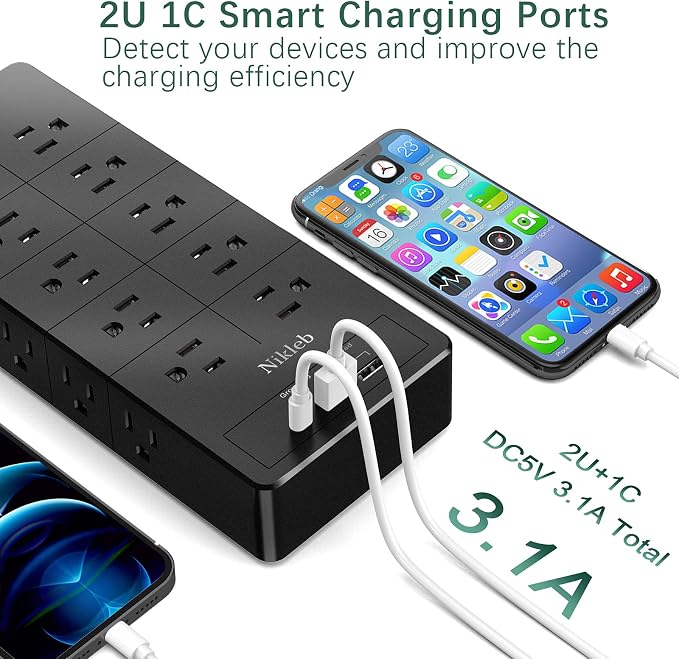 Power Strip 23 in 1, 20 Outlets Surge Protector Wall Mount - Image 4