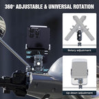 Anti-Theft Motorcycle Phone Mount, Aluminum Dual Socket Arm and U-Bolt Base - Image 4