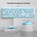KNOWSQT Wireless Keyboard and Mouse Combo, Pale Blue Full-Sized 2.4G Silent - Image 8