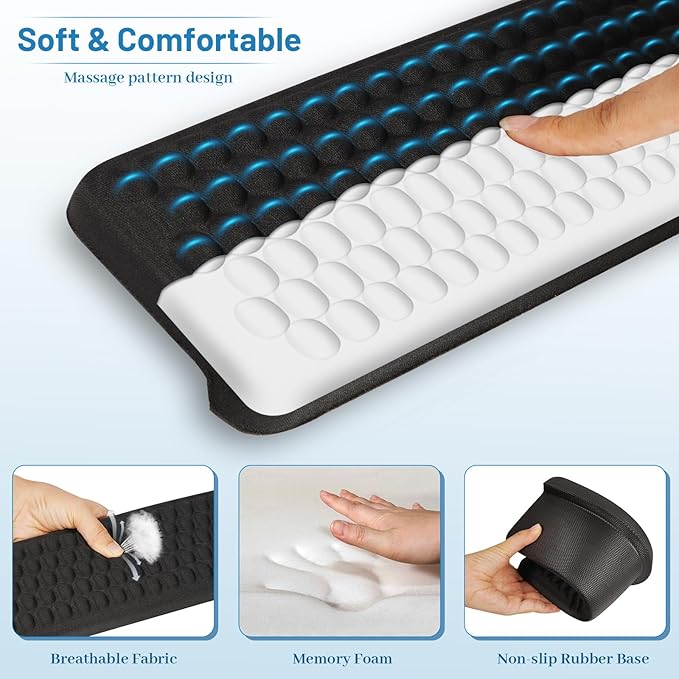 L-Shaped Desk Edge Cushion, 2-Piece Keyboard Wrist Rest, Computer Ergonomic - Image 3